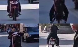 Motosikletin önünü kaldırdı, 41 bin TL ceza yedi