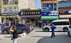 Çorum’da 3 aracın karıştığı kaza kamerada