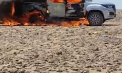 Şanlıurfa’da kamyonet alev topuna döndü