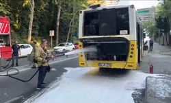 Sarıyer’de otobüste çıkan yangın söndürüldü
