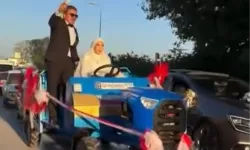 Düzce'de patpat gelin arabası oldu