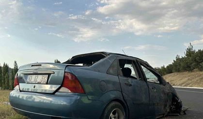 Uşak’ta otomobil takla attı: 5 yaralı