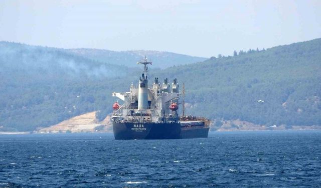 Çanakkale Boğazı’nda yük gemisi arıza yaptı
