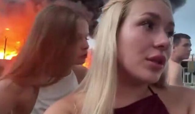 Yangını arka plan yaptılar! TikTok videosuna tepki yağdı