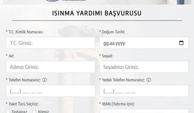 Isınma desteği müracaatları başladı