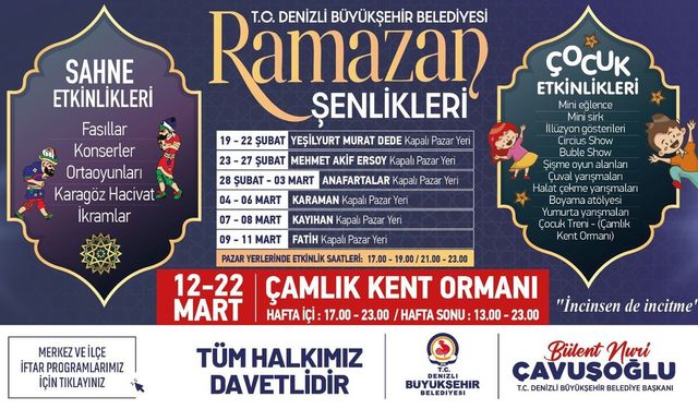 Denizli'de Ramazan Büyükşehir ile bir başka yaşanacak