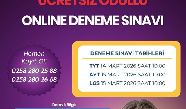 Denizli Büyükşehir'den öğrencilere aylık online deneme sınavı desteği