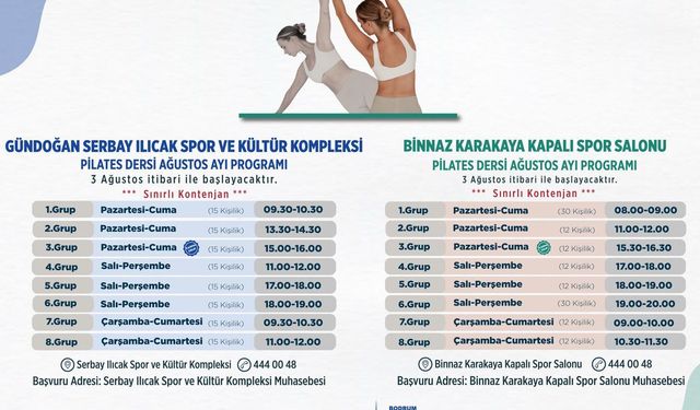 Bodrum Belediyesi Pilates programını başlatıyor