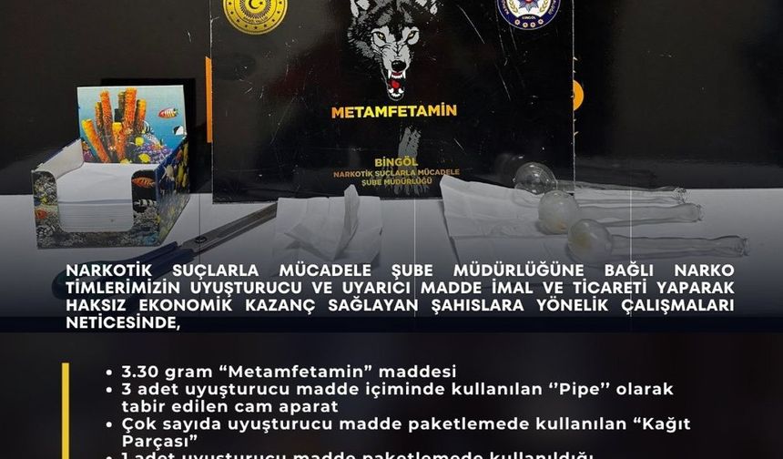 Bingöl’de uyuşturucu operasyonunda 1 tutuklama