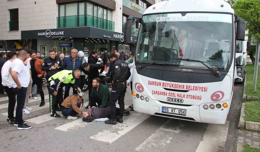 Samsun’da halk otobüsünün çarptığı yaya yaralandı