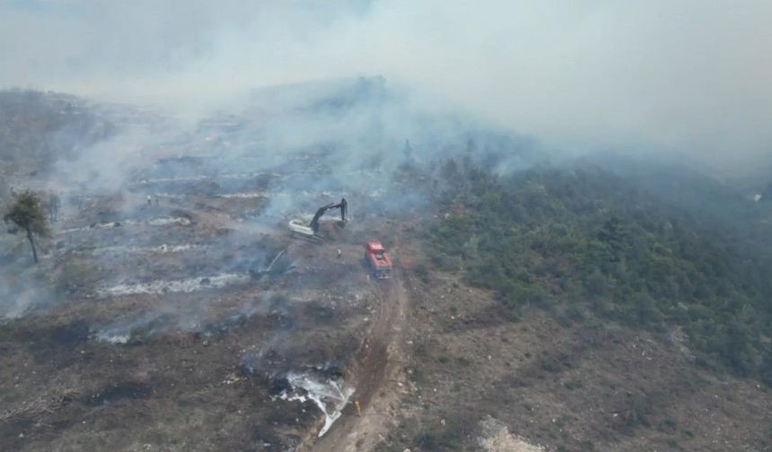 Bilecik’te çıkan orman yangının bıraktığı hasar havadan böyle görüntülendi