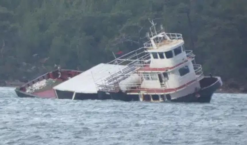 Kuvvetli lodos Balıkesir'de feribotu karaya sürükledi