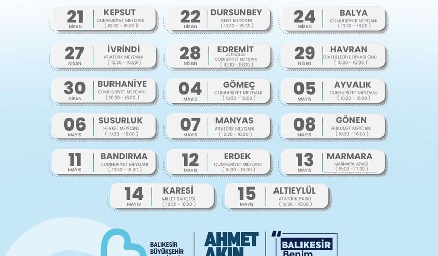 Can Dost Yerinde Hayvan Bakım ve Tedavi Aracı'nın Nisan-Mayıs programı belli oldu